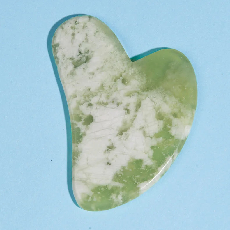 Jade Gua Sha Facial Tool - white green