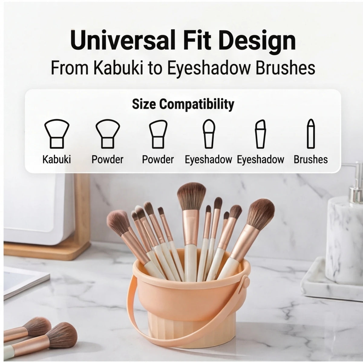 Silicone Makeup Brush Cleaning Bowl with Drying Rack - image 6