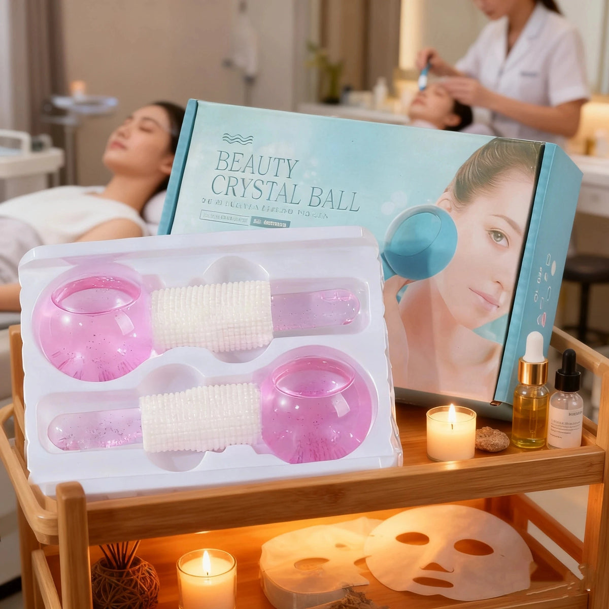 Cooling Ice Globes for Face pair - pink