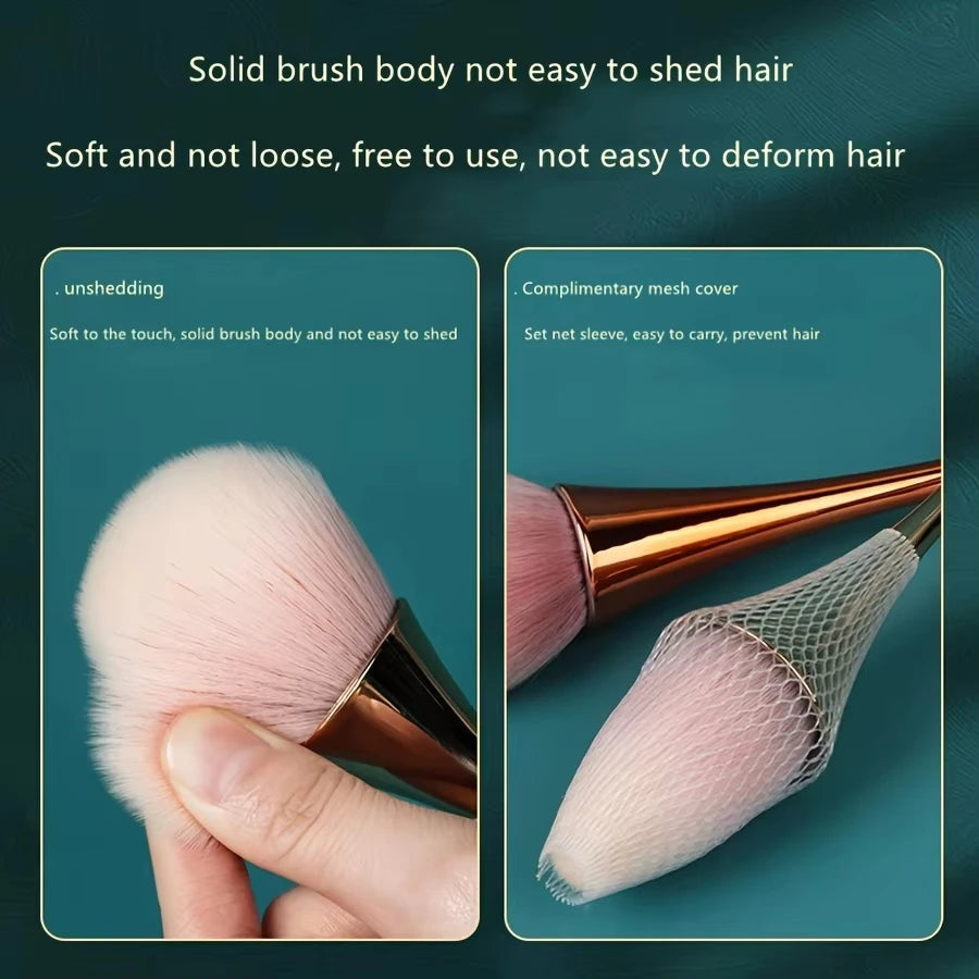 Rose Gold Fan Powder & Highlighter Brush – makeup brushes, view 7