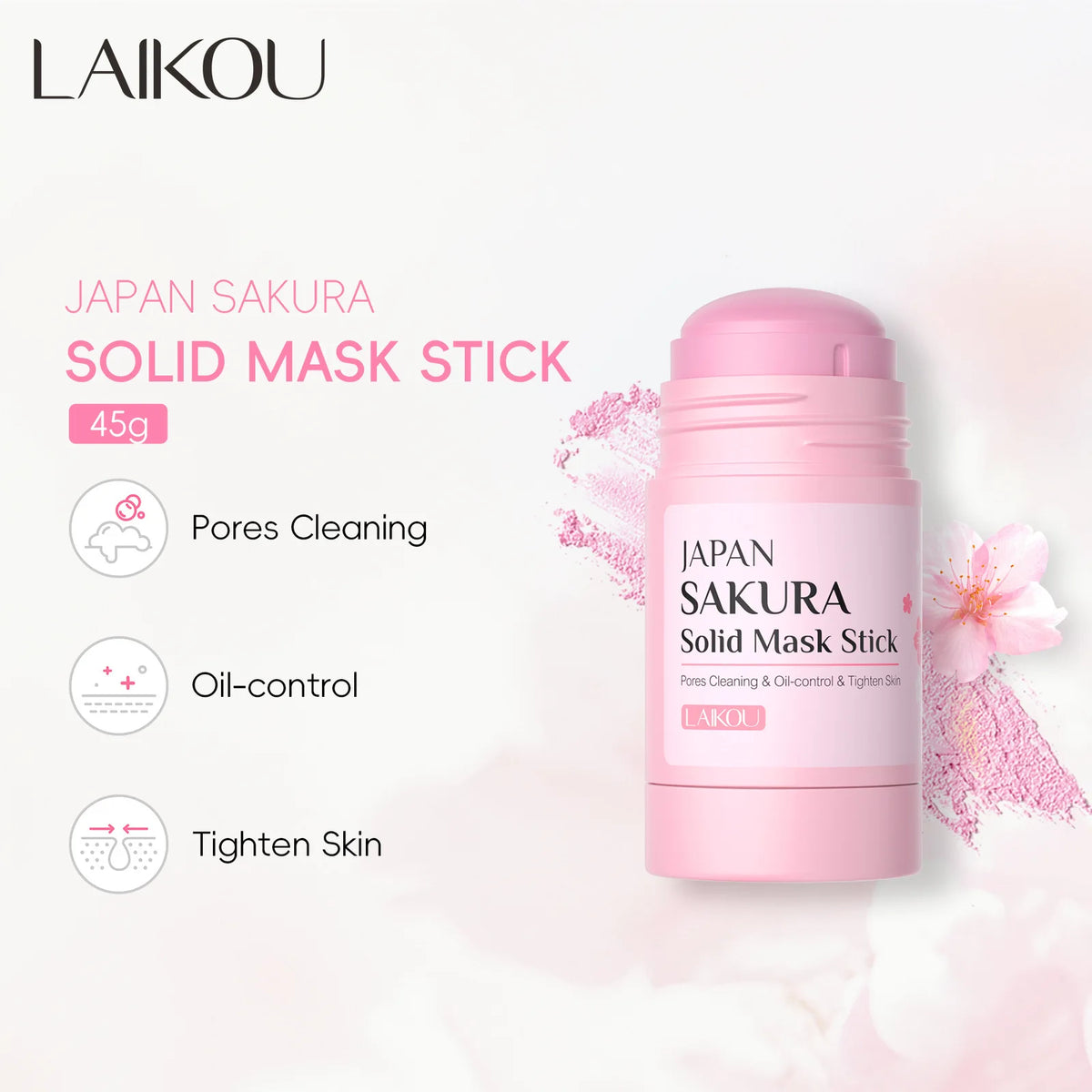 LAIKOU Sakura Mud Mask Stick – skin care masks & peels, view 6