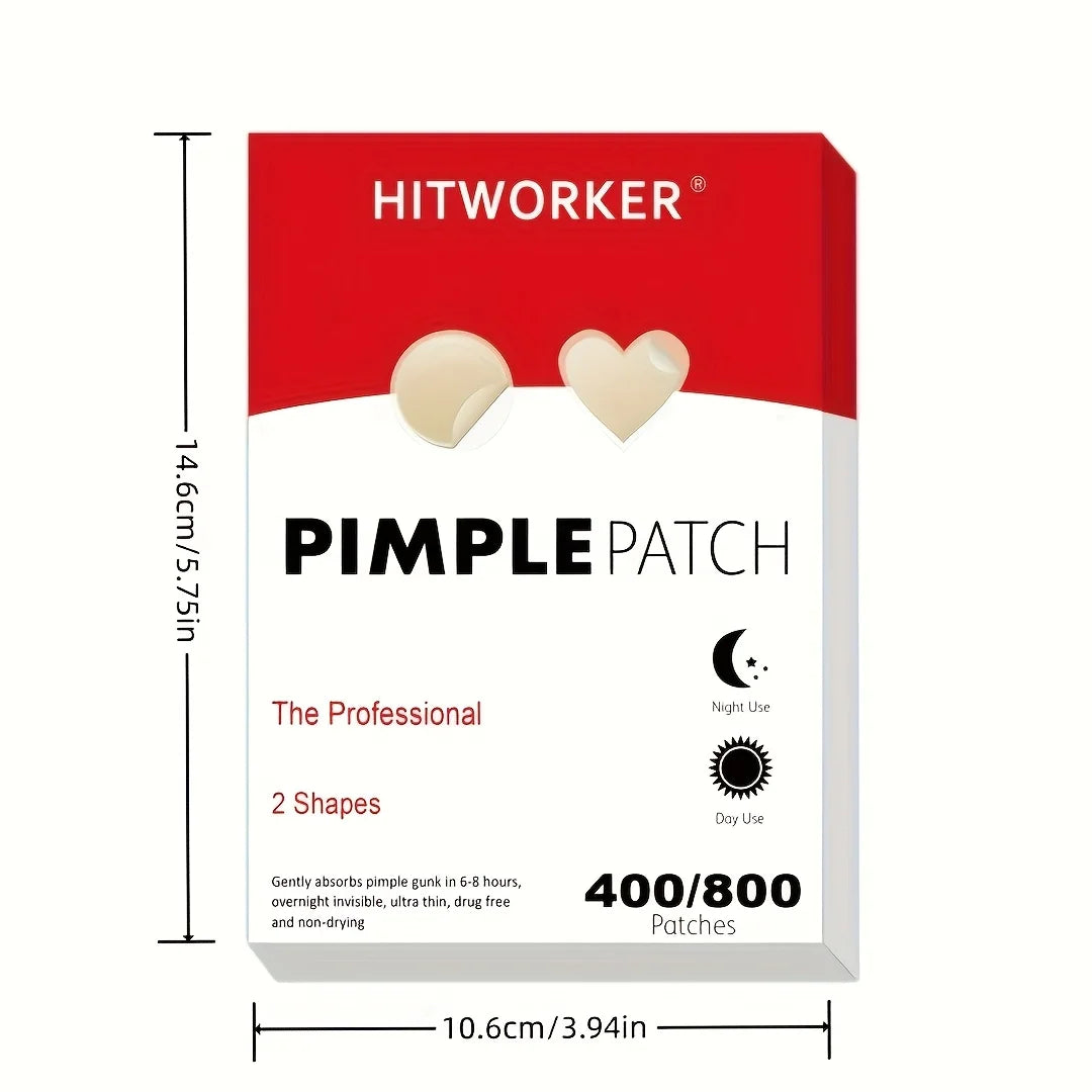 HITWORKER Day & Night Hydrocolloid Pimple Patches, 2 Sizes (400 patches) – Acne Patches, view 7