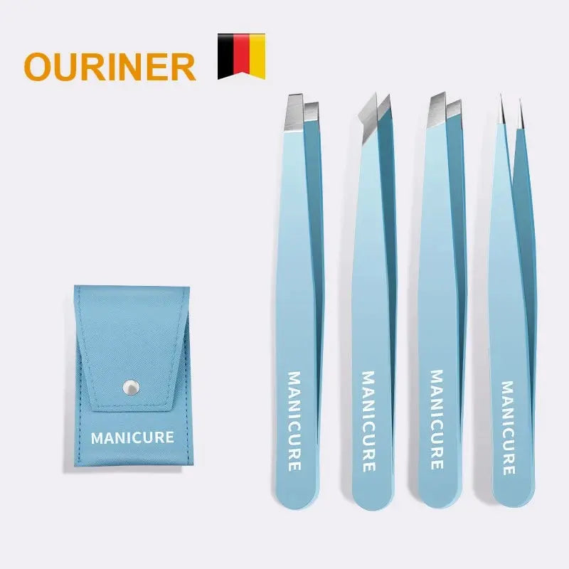 Precision Eyebrow Tweezer Set (4 pcs)