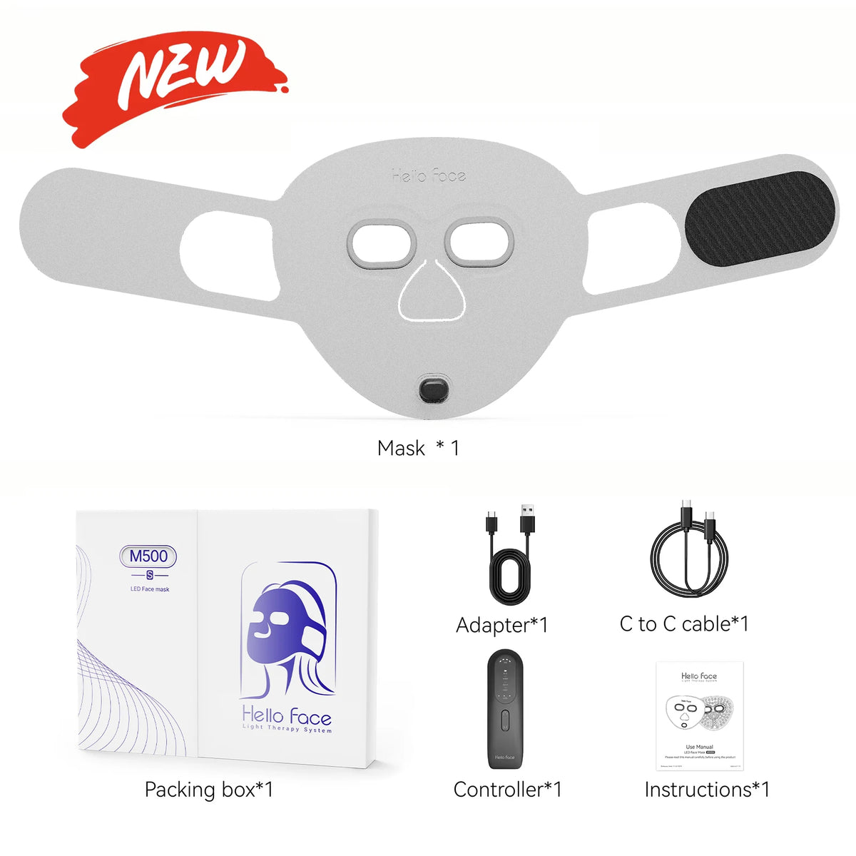 Hello Face M500 Wireless Red & Near-Infrared LED Face Mask – led light therapy devices, view 7