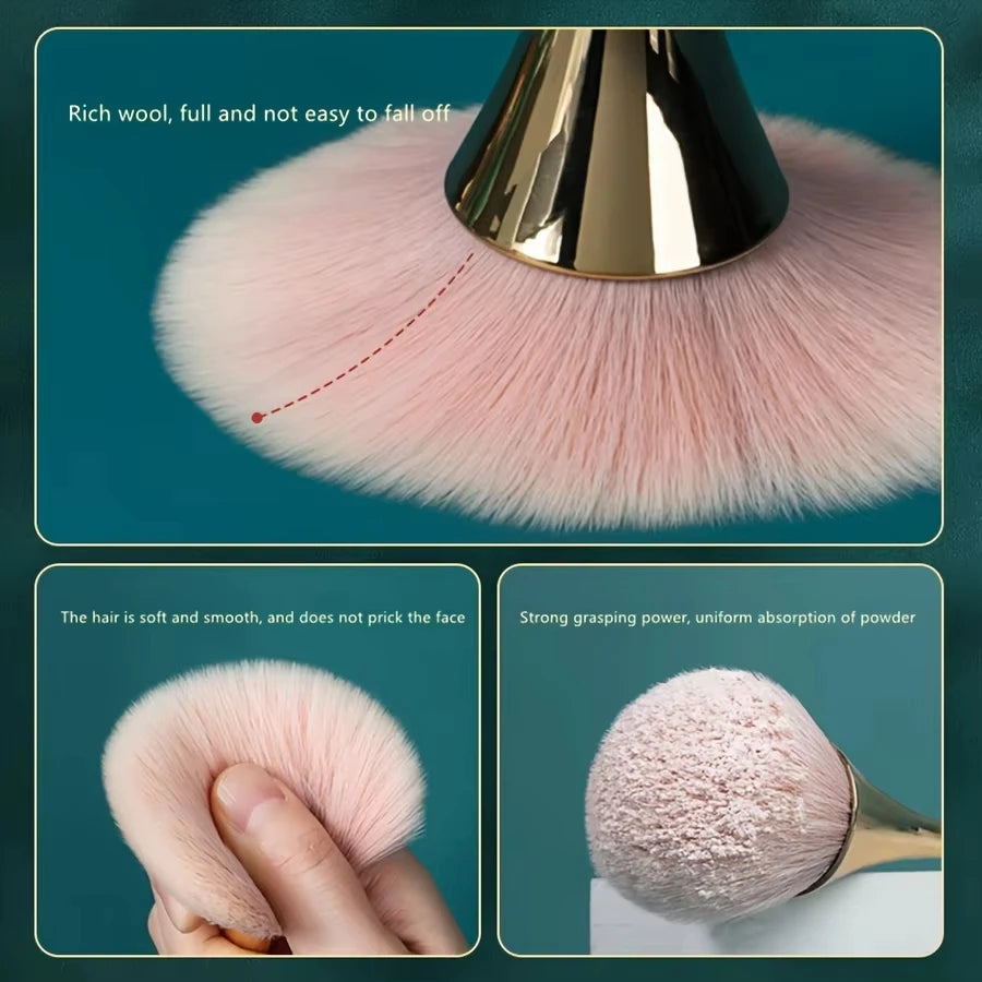 Rose Gold Fan Powder & Highlighter Brush – makeup brushes, view 6