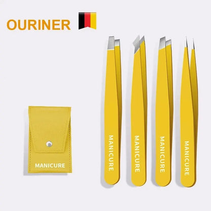 Precision Eyebrow Tweezer Set (4 pcs)