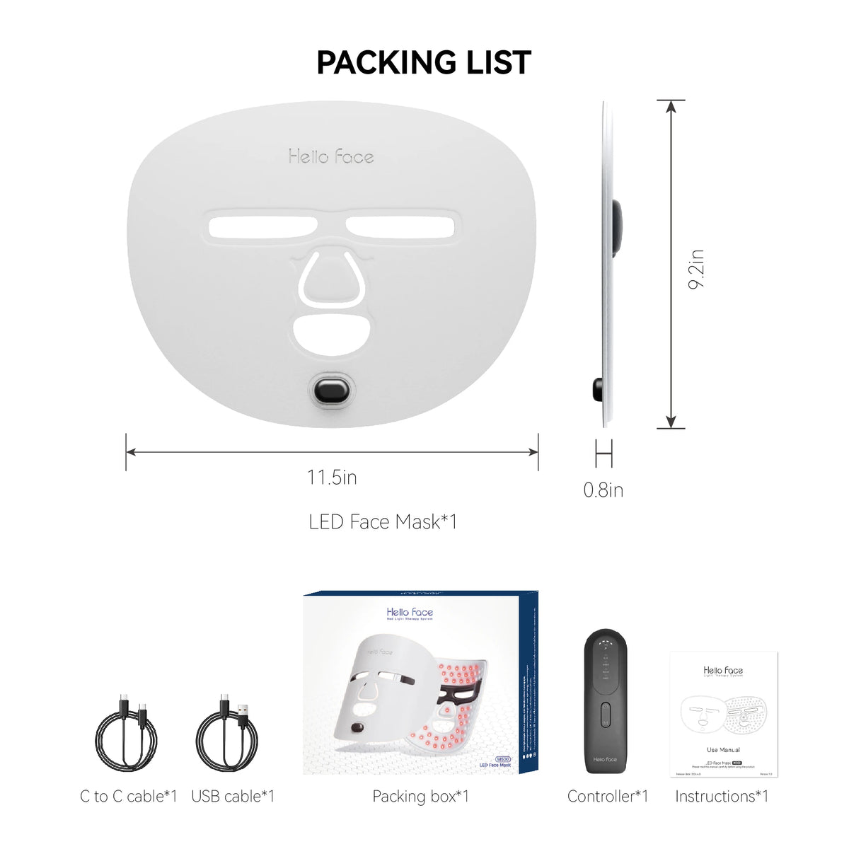 Hello Face M500 Wireless Red & Near-Infrared LED Face Mask – led light therapy devices, view 10