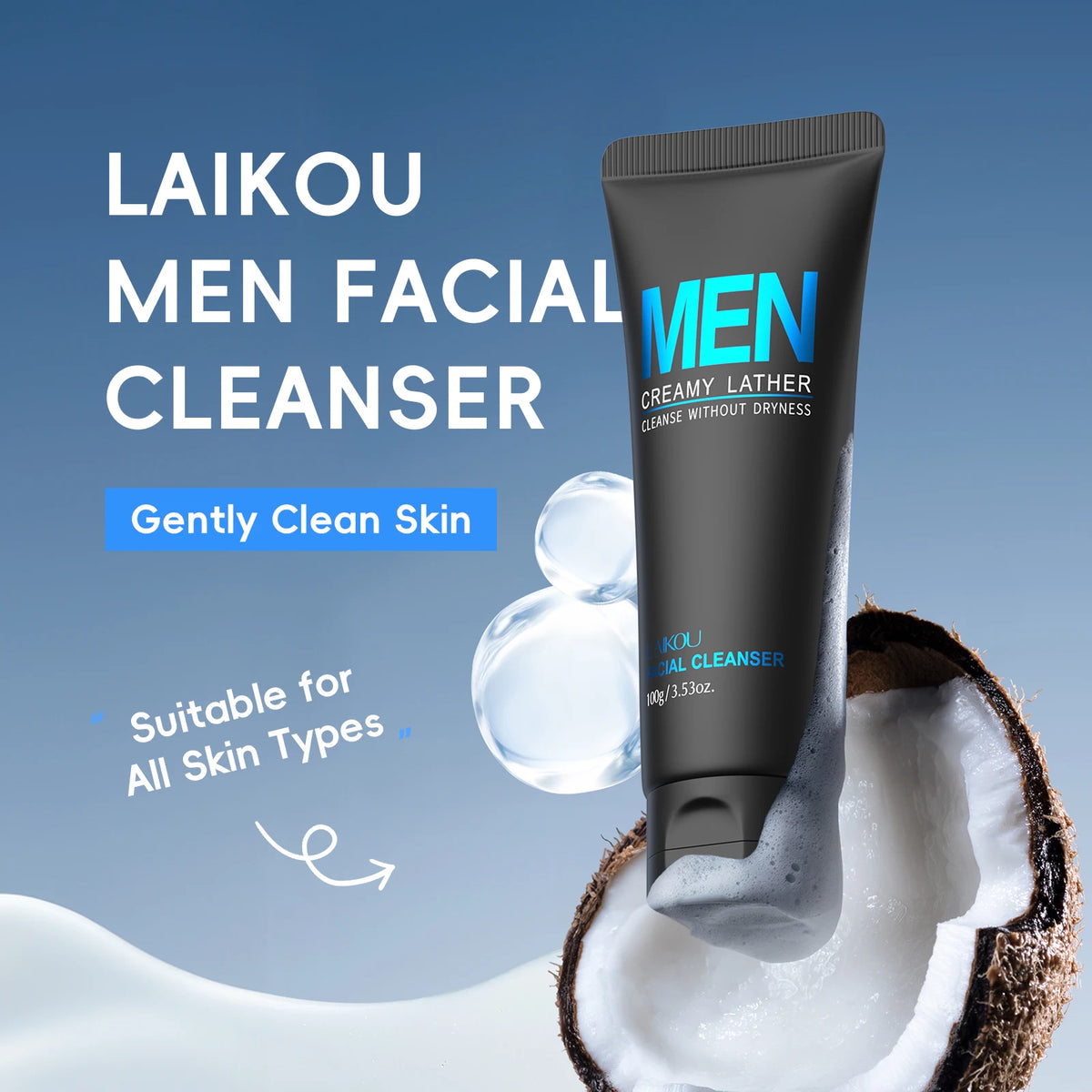 LAIKOU Men's Oil-Control Face Wash 100 g – image 5