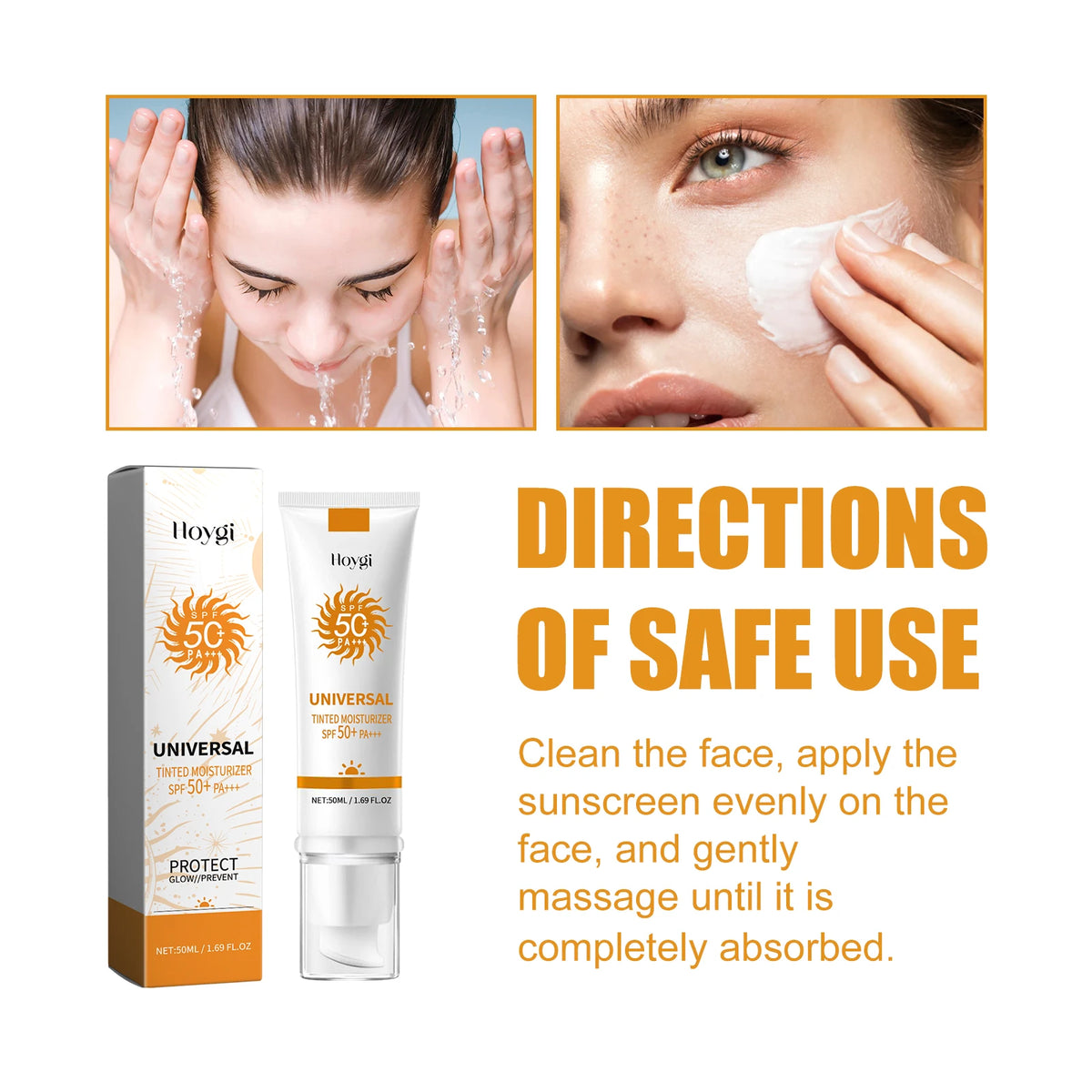 Hoygi All-in-One Tinted Sunscreen Cream SPF50+ – sunscreen, view 2