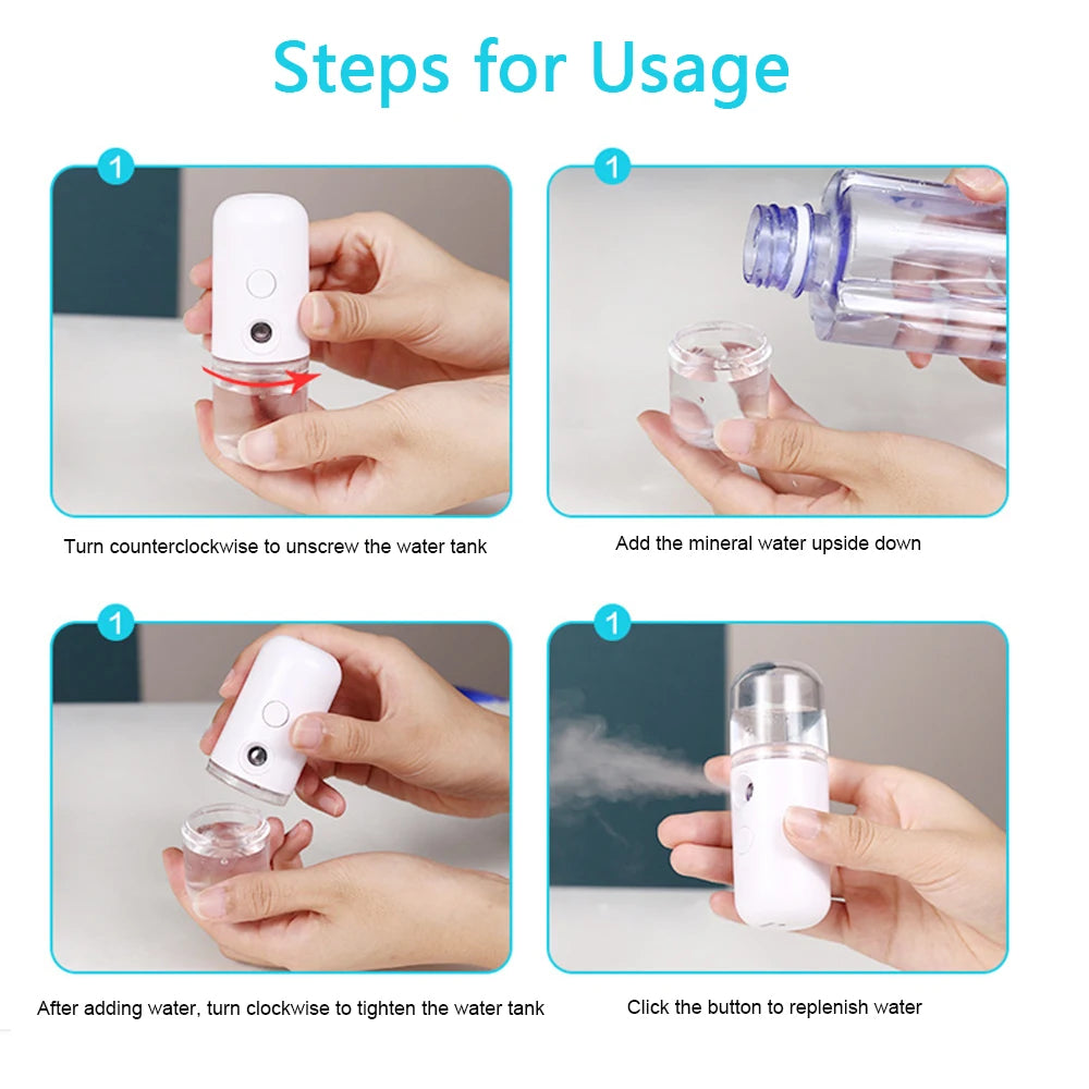 Nano Facial Mist Sprayer, USB Rechargeable – skin care tools, view 4