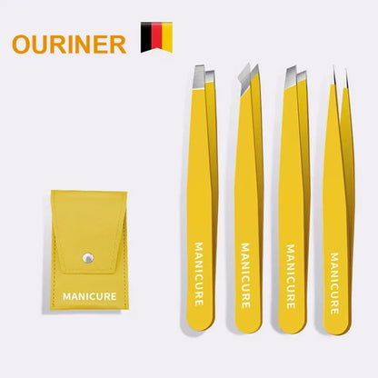 Precision Eyebrow Tweezer Set (4 pcs)