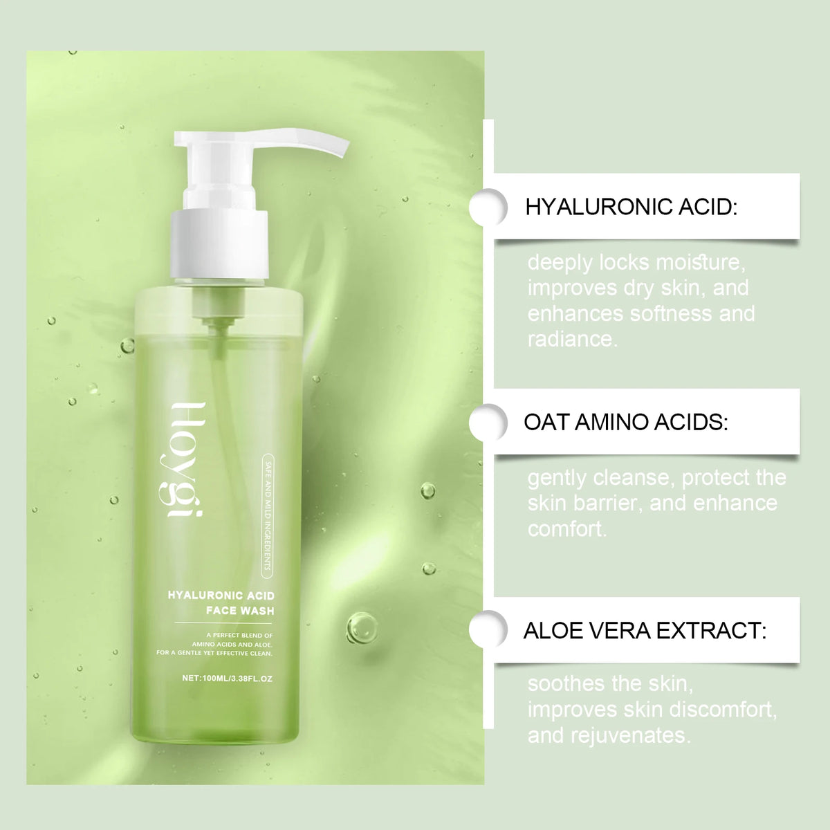Hoygi Hyaluronic Acid Gentle Gel Cleanser – facial cleansers, view 3