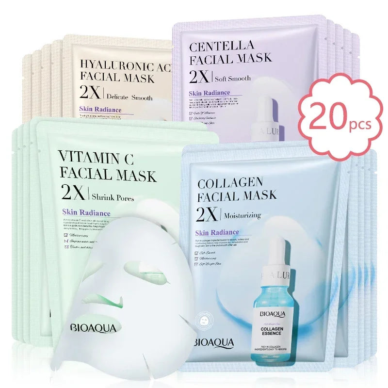 Hydrating Sheet Masks: Centella, Collagen, Hyaluronic Acid & Vitamin C – skin care masks & peels, view 9