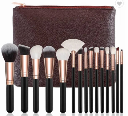 15-Piece Premium Makeup Brush Set with Case