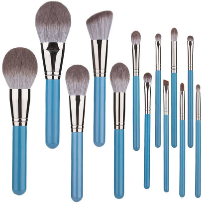 13-Piece Vegan Makeup Brush Set (Blue)