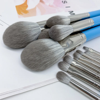 13-Piece Vegan Makeup Brush Set (Blue)