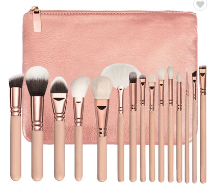 15-Piece Premium Makeup Brush Set with Case