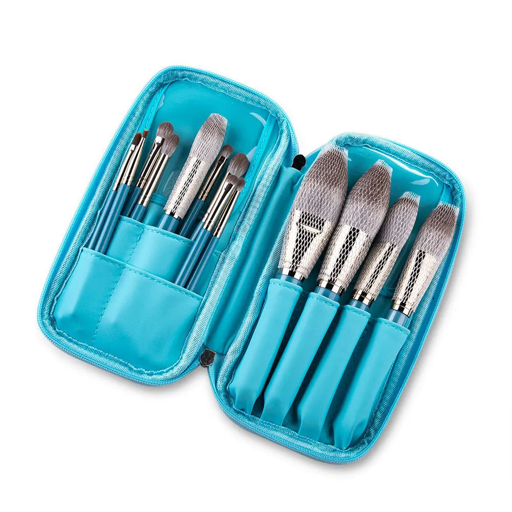 13-Piece Vegan Makeup Brush Set (Blue)