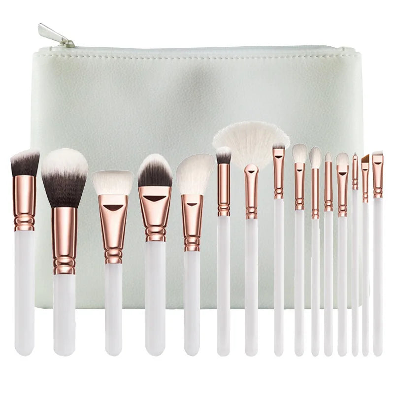 15-Piece Premium Makeup Brush Set with Case