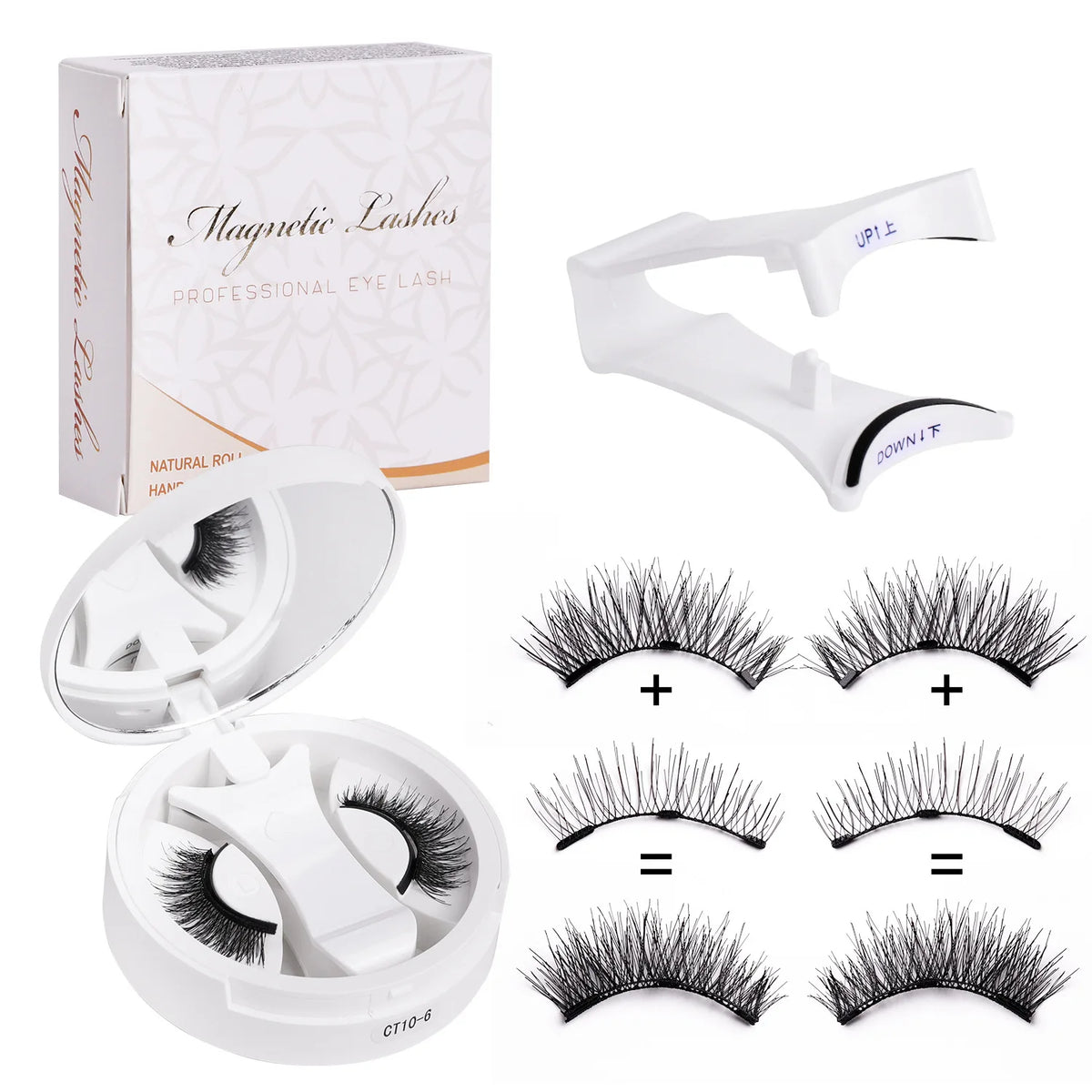 Reusable Magnetic Eyelashes Kit with Applicator (2 pairs) – False Eyelashes, view 2