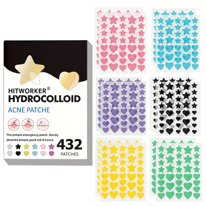 HITWORKER colourful star and heart pimple patches 432 pack