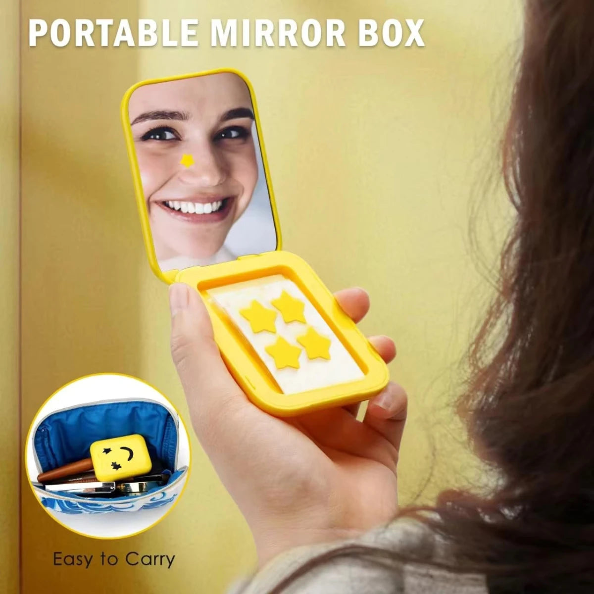 Yellow star pimple patches mirror compact