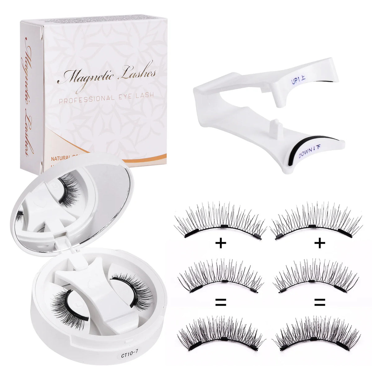 Reusable Magnetic Eyelashes Kit with Applicator (2 pairs) – False Eyelashes, view 3