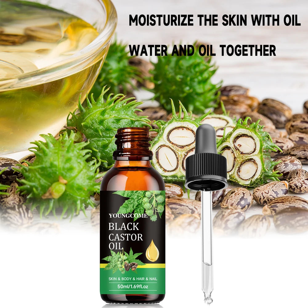 YOUNGCOME Black Castor Oil for Hair, Body & Nails (30 ml)
