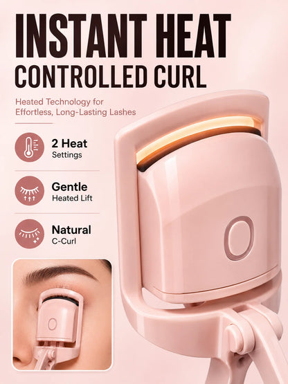 Heated eyelash curler heating pad close-up