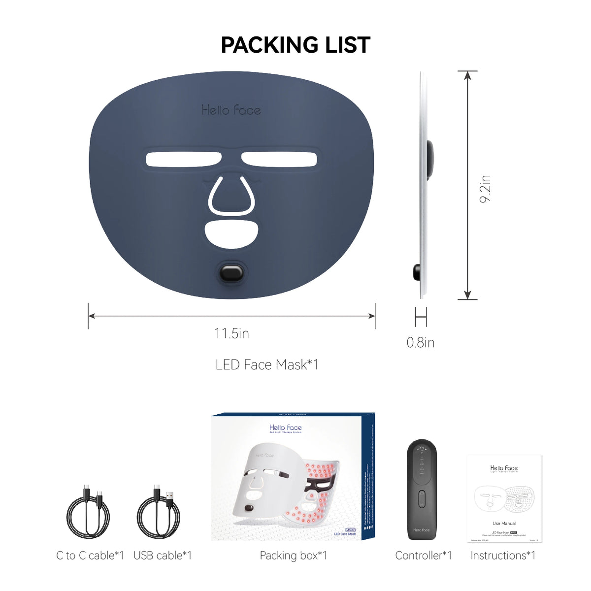 Hello Face M500 Wireless Red & Near-Infrared LED Face Mask – led light therapy devices, view 12