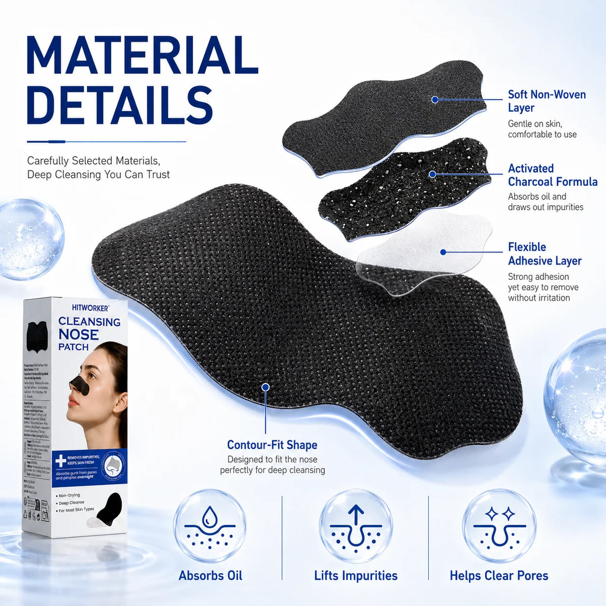 HITWORKER Charcoal Nose Pore Strips – image 2