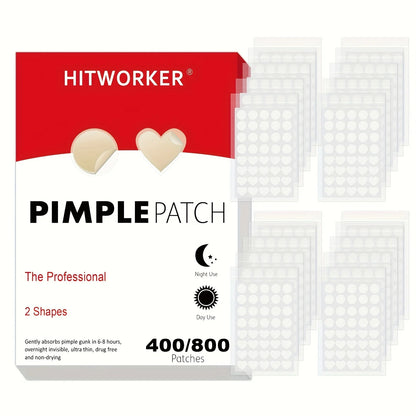 HITWORKER Day & Night Hydrocolloid Pimple Patches, 2 Sizes (400 patches) – Acne Patches, view 2