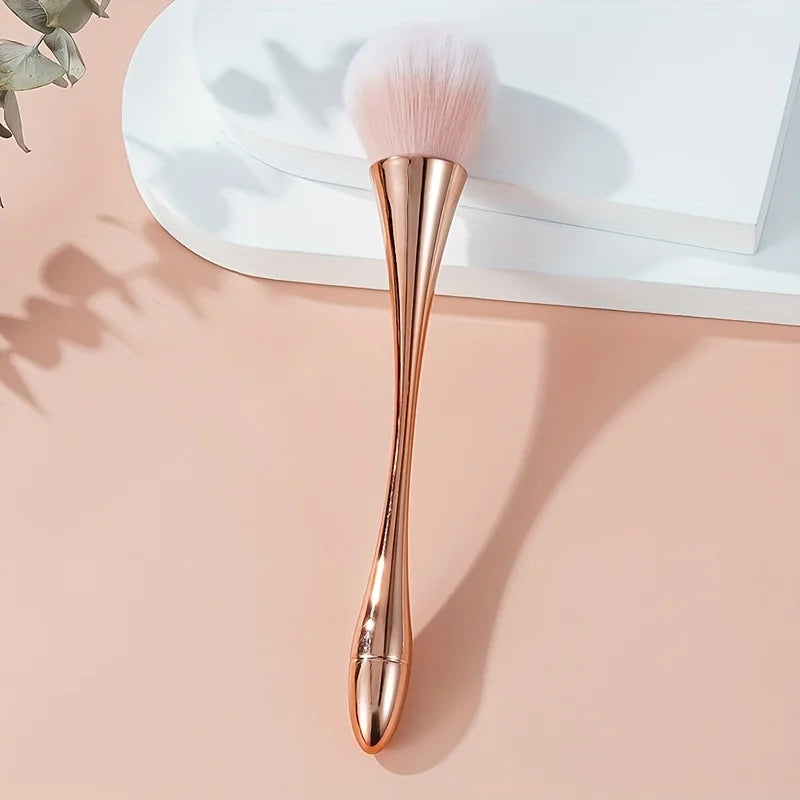 Rose Gold Fan Powder & Highlighter Brush
