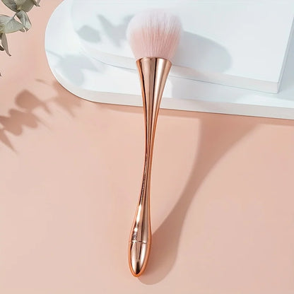 Rose Gold Fan Powder & Highlighter Brush