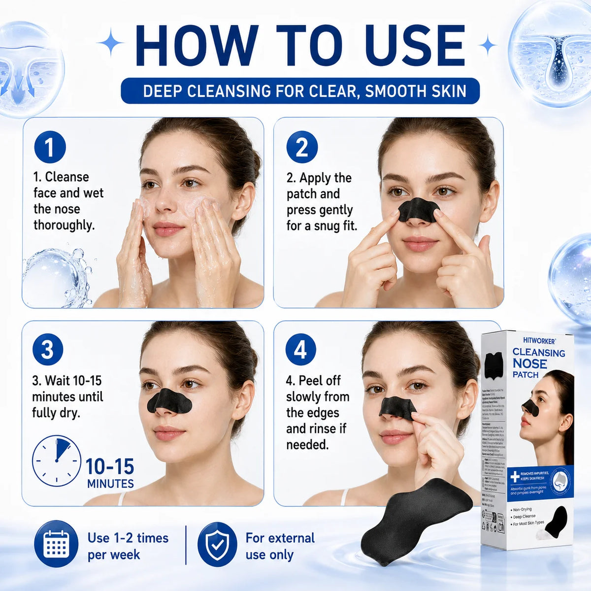 HITWORKER Charcoal Nose Pore Strips – image 5