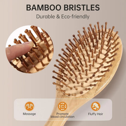 Natural Bamboo Paddle Hairbrush – combs & brushes, view 8