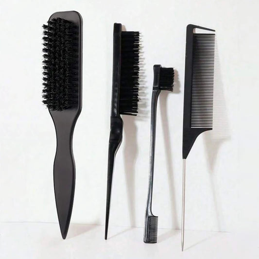Slick Back Hair Brush Set (4 pcs)
