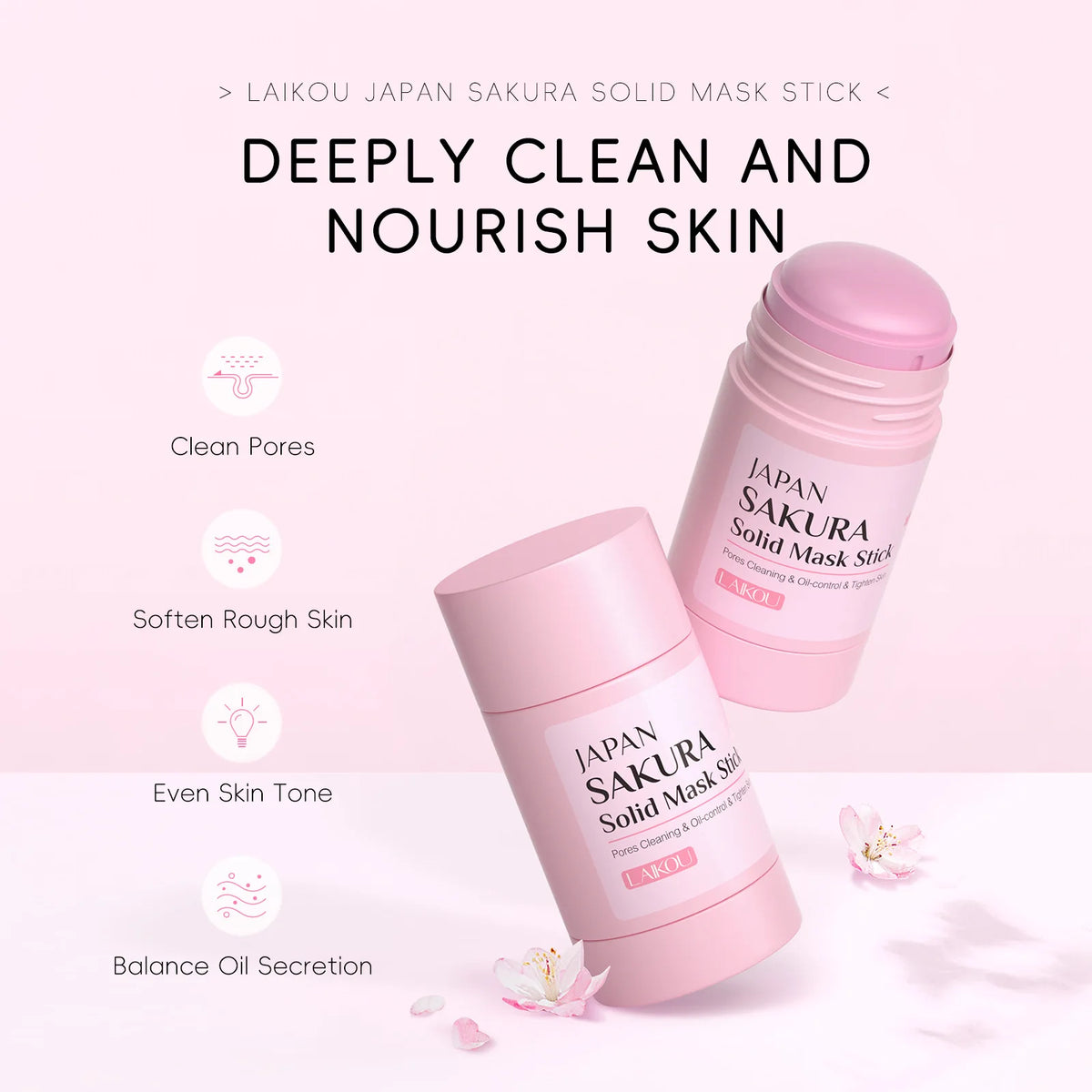 LAIKOU Sakura Mud Mask Stick – skin care masks & peels, view 4