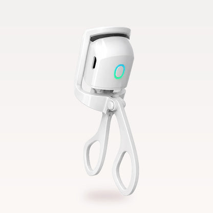 Heated eyelash curler with 2 heat settings in white