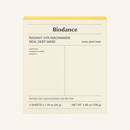 Biodance Radiant Vita Niacinamide Real Deep Mask (4 sheets) – Skin Care Masks & Peels, view 2