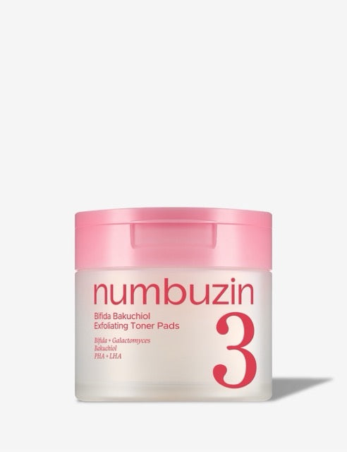 numbuzin No.3 Bifida Bakuchiol Exfoliating Toner Pads (70 pads)