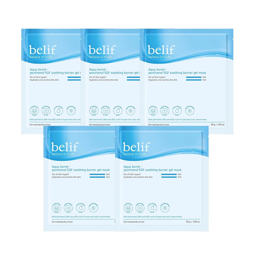 belif Aqua Bomb Panthenol EGF Soothing Barrier Gel Mask 30 ml x 5 – Skin Care Masks & Peels, view 2